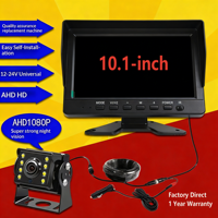 Monitor AHD de 10.1 Pulgadas 1080P con Visión Nocturna, Radar de Imagen de Reversa para Cosechadoras, Camiones Agrícolas, Sistema de Seguridad para Flotas