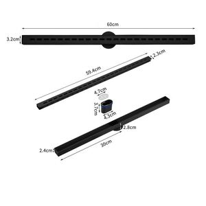 Canale di scarico doccia invisibile a pavimento lineare con griglia esterna Slim Kit di scarico a pavimento con scarico canale a sifone - Product Image 4