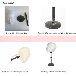 Cabeza de exhibición Maniquíes Formas de cabeza para cabeza de maniquí femenino Espuma Poliestireno Peluca Modelo Cabello - Product Image 5