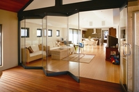 Interior Frameless Glass Sliding Door System Commercial Meeting Room Office Mall Frameless Glass Partition Wall Accessories