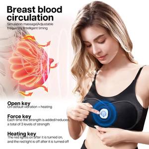 Sujetador de masaje de pecho calentado con carga inalámbrica de nueva moda, sujetador de masaje de vibración de 3 velocidades para agrandar la circulación sanguínea para mujeres <span class=keywords><strong>Sexy</strong></span> - Product Image 6