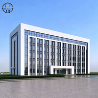 Bâtiments commerciaux préfabriqués multi-étages à structure en acier robuste, personnalisés, pour bureaux et hôtels, à assemblage rapide et à faible coût