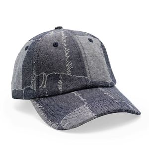 Logo Custom Plain Blank Washed Patchwork Denim Dad Cap Hats - Product Image 6