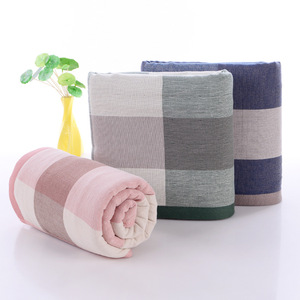 Serviette en gaze de coton pur Kim Ryan, 34x75cm, motif à carreaux japonais, serviette absorbante pour le visage, pour adultes, usage domestique - Product Image 3