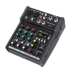 Depusheng UF4 Mixer Audio 4 Channel, Mixer Audio Portabel USB Youtube Studio Live Stream