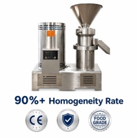 Broyeur colloïdal industriel en acier inoxydable 2-50 microns, broyeur ultra fin pour fèves de cacao, machine à fabriquer du beurre de cacahuètes