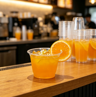 Vente en gros de gobelets jetables recyclables transparents de haute qualité avec logo personnalisé pour boissons froides, jus glacés, bubble tea, smoothies