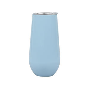 Tasse à vin rouge et champagne en acier inoxydable de 6 oz, en forme de coquille d'œuf, à ventre large et à isolation sous vide - Product Image 5