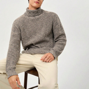 Suéter de <span class=keywords><strong>Punto</strong></span> para <span class=keywords><strong>Hombre</strong></span>, <span class=keywords><strong>Cuello</strong></span> <span class=keywords><strong>Alto</strong></span>, Color Sólido, Forro Térmico, Manga Larga, Estilo Casual - Product Image 1