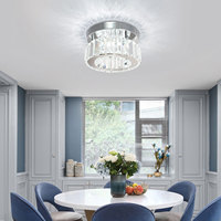 Lustre en cristal K9 pour salle à manger, éclairage de plafond moderne, éclairage ponctuel en cristal pour plafond, commande par interrupteur