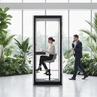 Cabine de bureau insonorisée moderne Comine, verre trempé 6 mm, design autoportant pour hôtel, entrepôt, cabine silencieuse individuelle