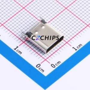 HC-TYPE-<b>C</b>-24P-CP1.0-5A-L9.25-01 USB Connector SMD Connector Type-<b>C</b> USB 3.1 Female <b>Clamp</b> Plate - Product Image 1