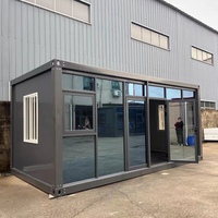 Maison conteneur modulaire en acier de 20 pieds, préfabriquée, avec fenêtre française, pour appartement et bureau de chantier