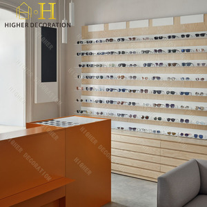 ตู้โชว์แว่นตาไม้พร้อมชั้นวางกระจก LED แบบกำหนดเองได้ สำหรับร้านบูติก - Product Image 3