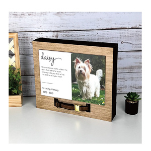 개와 고양이를 위한 맞춤형 애완 동물 항아리, 재를 위한 나무 기념 액자 - Product Image 4