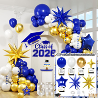 Offre Spéciale : Arche de Ballons Bleus Joyeux pour la Remise des Diplômes – Décoration DIY Facile à Monter, Idéale pour les Fêtes et Activités de la Saison des Diplômes