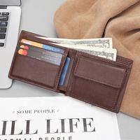 Dompet Kulit Pria Premium Grosir, Dompet Kulit Asli Full Grain Kasual, Dompet Multi-Kartu, Dompet Lipat Pendek Kulit Asli