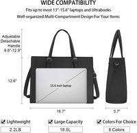 Sac à main pour femme avec compartiment pour ordinateur portable, résistant à l'eau, en cuir PU, sacoche de bureau, grande capacité, sac à main pour ordinateur portable