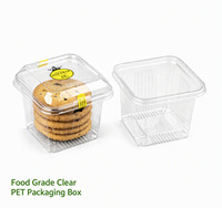 Gobelet carré jetable transparent en PET de 8 oz pour mousse, boîte à dessert Tiramisu, modèle Z730, emballage en gros pour gâteaux, pains et cupcakes
