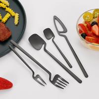 Nouvelle conception, lot de 5 couverts à dessert en acier inoxydable, cuillère à café à dessert, cuillère à dessert avec boîte cadeau
