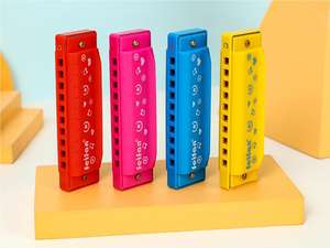 Piano <span class=keywords><strong>hohner</strong></span> <span class=keywords><strong>harmonica</strong></span> en plastique son coloré 10 trous en gros illumination éducative Instruments de musique parent-enfant bébé - Product Image 2
