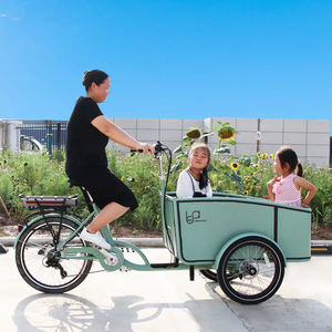 Tricycle cargo à pédales CE, vélo électrique de ville, tricycle adulte <span class=keywords><strong>pas</strong></span> <span class=keywords><strong>cher</strong></span> de style hollandais, siège enfant, chargement avant, tricycle électrique cargo à trois roues - Product Image 1