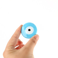 20-60mm verre poli mauvais œil accessoires décor à la maison turquie bleu verre cadeau plat rond charme couleur bleu mauvais œil perle charme