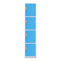 Armoire de rangement métallique autoportante à 4 portes de haute qualité, verrouillable, pour salle de sport et école