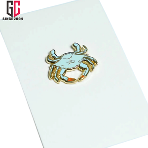 15 ans d'usine personnalisé métal bleu crabe et pétoncle émail épinglette cadeau pour la vie marine océan et aquarium créatures artisanat cadeau - Product Image 5