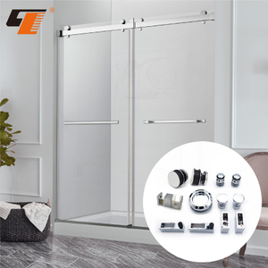 Cổ phiếu thương mại thép không gỉ 304 đánh bóng không khung trượt cửa kính phần cứng Kit vít hệ thống cài đặt cho phòng tắm - Product Image 3