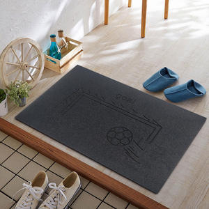 Paillasson moderne minimaliste gravé au laser, gris, rectangulaire, antidérapant, pour entrée de maison, en fibre de polypropylène - Product Image 4