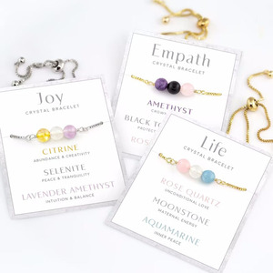 Hot Bán Tự Nhiên Đá Quý Chữa Bệnh Pha Lê Vòng Đeo Tay Chuỗi Thép Không Gỉ Reiki Năng Lượng Thiền Đá Vòng Đeo Tay Cho Phụ Nữ - Product Image 1