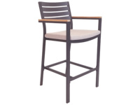 Tabourets de bar en aluminium, mobilier de bar d'extérieur, table de jardin, ensemble table et chaises hautes d'extérieur