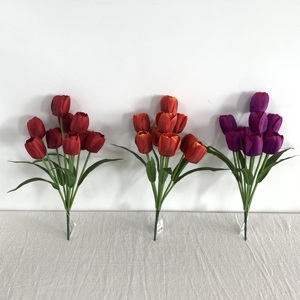 <span class=keywords><strong>EL</strong></span>-01 - Ramo de Tulipanes Artificiales de 9 Cabezas Hechos a Mano de Alta Calidad al por Mayor para Embellecimiento y Decoración - Product Image 1