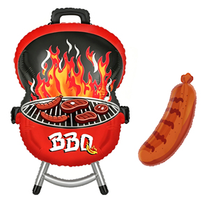 Grand ballon en aluminium pour barbecue, idée cadeau Fête des Pères, décoration pour fête de barbecue d'été, pour Papa, barbecue en plein air, anniversaire - Product Image 1