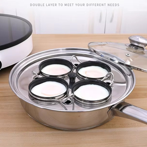 Cuiseur à œufs en acier inoxydable avec 4 moules antiadhésifs, poêle à œufs <span class=keywords><strong>pour</strong></span> <span class=keywords><strong>micro</strong></span>-ondes - Product Image 2