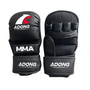 Aidong Custom Logo Lederen Mma Handschoenen Voor Training Sparring Bokszak Workout Ufc Handschoenen