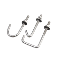 Vis d'ancrage à crochet en acier inoxydable 316 A4 avec écrou, rondelle plate et joint pour structure de serre – Fixation professionnelle de qualité supérieure