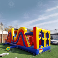 Combo de Tobogán y Casa de Brinco Inflable de Grado Comercial 2026 - Pista de Obstáculos de PVC de Alta Resistencia para Carnavales Escolares, Días de Campo