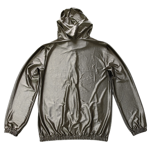 Sweat à capuche en fibre d'argent conductrice Anti-rayonnement EMF/EMI/RF bloquant la veste en tissu Faraday protégeant le signal 5G manteau court argenté