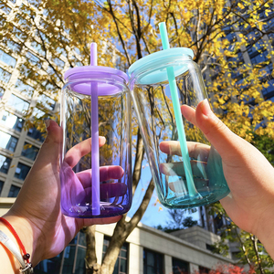 Vasos de plástico acrílico degradado de colores para latas de refresco, estilo ombre, para niños, ideales para envolturas UV DTF - Envío desde almacén de EE. UU. - Product Image 5