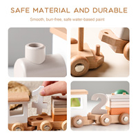 Ensemble de Train d'anniversaire en bois décorations de gâteau empilables jouet cognitif pour les tout-petits décoration de fête Kit de piste éducatif en gros