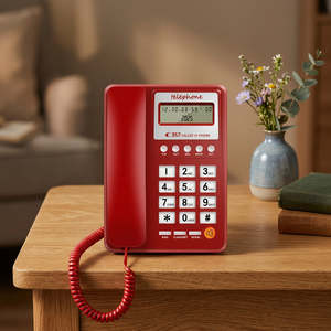 Teléfono Fijo con Cable Moderno con Teclado de Cristal, Precio de Fábrica, Teléfono con Cable y Pantalla de Identificación de Llamadas para Negocios y Hoteles - Product Image 1