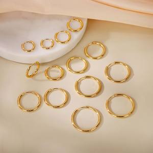 316L Surgical Stainless Steel <strong>Gold</strong> Plated Classic Huggie Hoop <strong>Earrings</strong> 6mm 8mm 10mm Hypoallergenic Cartilage Hinged <strong>Sleeper</strong> Gift - Product Image 6