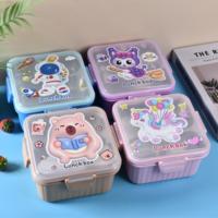 Boîte à lunch pour enfants, ensemble pour l'école, boîte à lunch bento avec compartiments, motif dessin animé