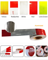 Bande réfléchissante prismatique réfléchissant avertissement jaune fluorescent réflecteur de sécurité autocollant rouleau bande réfléchissante pour camion