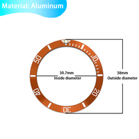 ROAA Lunette de montre en aluminium 38mm*30.7mm, accessoire compatible avec les montres Sub Gmt 007 009