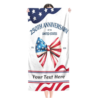 Serviette de plage en microfibre avec logo du 250e anniversaire de l'usine américaine, douce, respectueuse de la peau, à absorption rapide, pour les sports de plein air