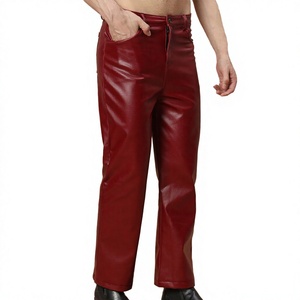 Pantalones de Cuero para Hombre ELYSIAN INDUSTRIES, Corte Recto Informal, Cintura Media, Peso Medio, Ecológicos, de Alta Calidad, para Uso Diario, Clásicos de Invierno - Product Image 4