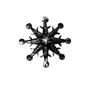 Décoration Murale de Noël Flocon de Neige en Métal Noir, Ornement Suspendu 3D Superposé, Vente en Gros pour Salon - Product Image 1
